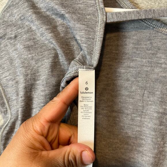 Lululemon Twist Back Tee Heathered Core Medium Grey Size 6‎ - Picture 3 of 6